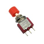 Кнопка PS-102 3pin з червоним ковпачком